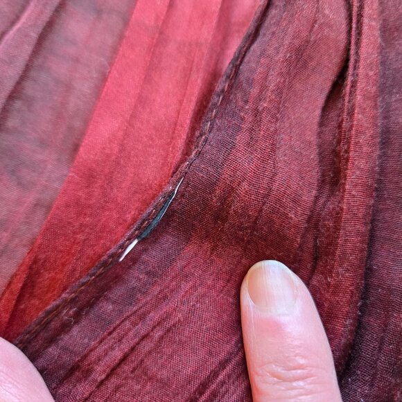 Silk Oblong Crinkle Scarf Vibrant Colors Burgundy Orange Pink - Picture 6 of 6